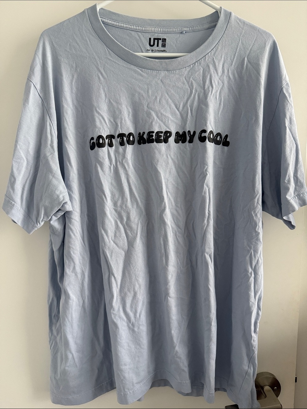 Uniqlo UT x Disney Unisex Light Blue Short-Sleeve Tee with Black Chest Graphic